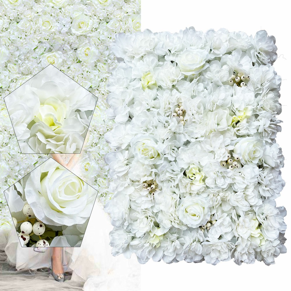12PC Artificial Flower Wall Panel Wedding Backdrop Event Party Flower Wall Panel