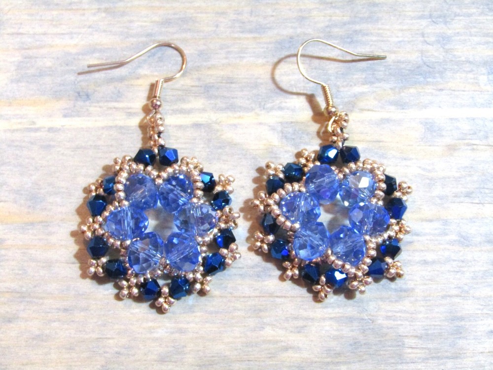 BEADED EARRINGS, Handcrafted, Seed Beaded Earrings, item #4