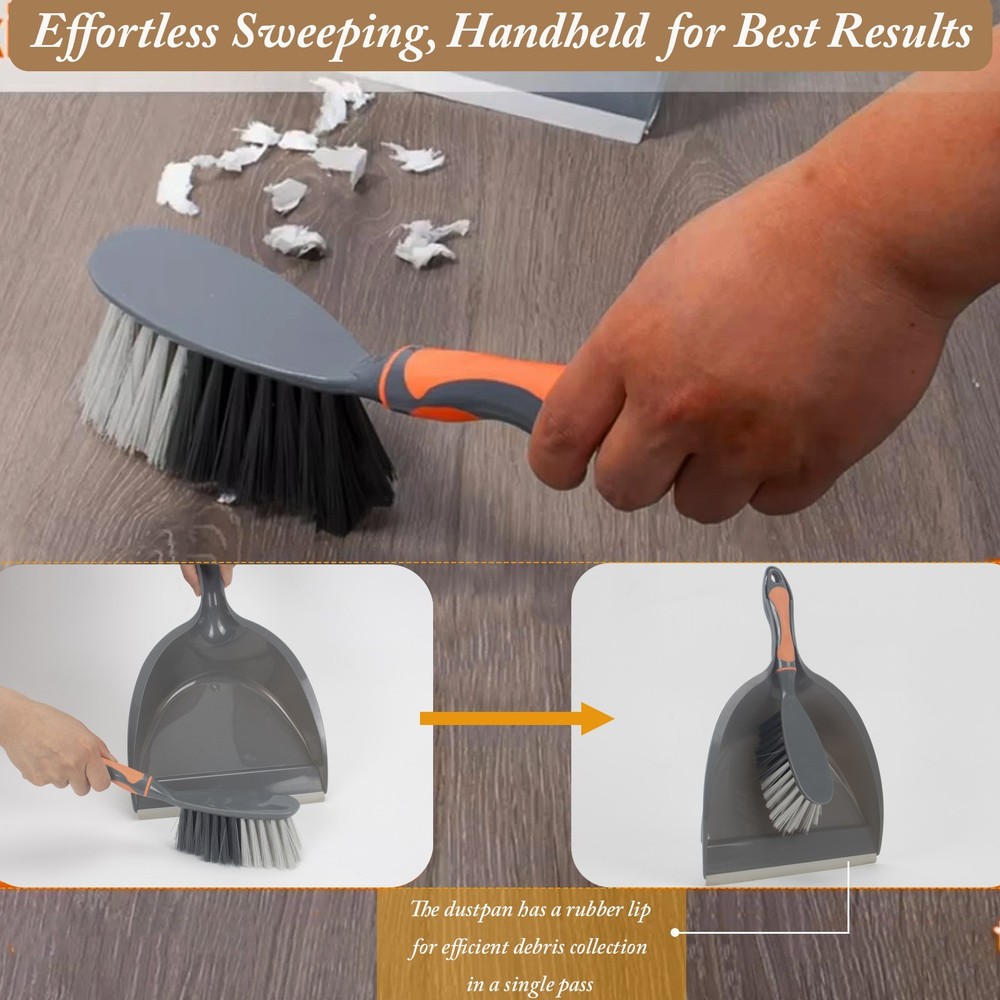 Dustpan, Broom And Mini Broom, Brushes Set