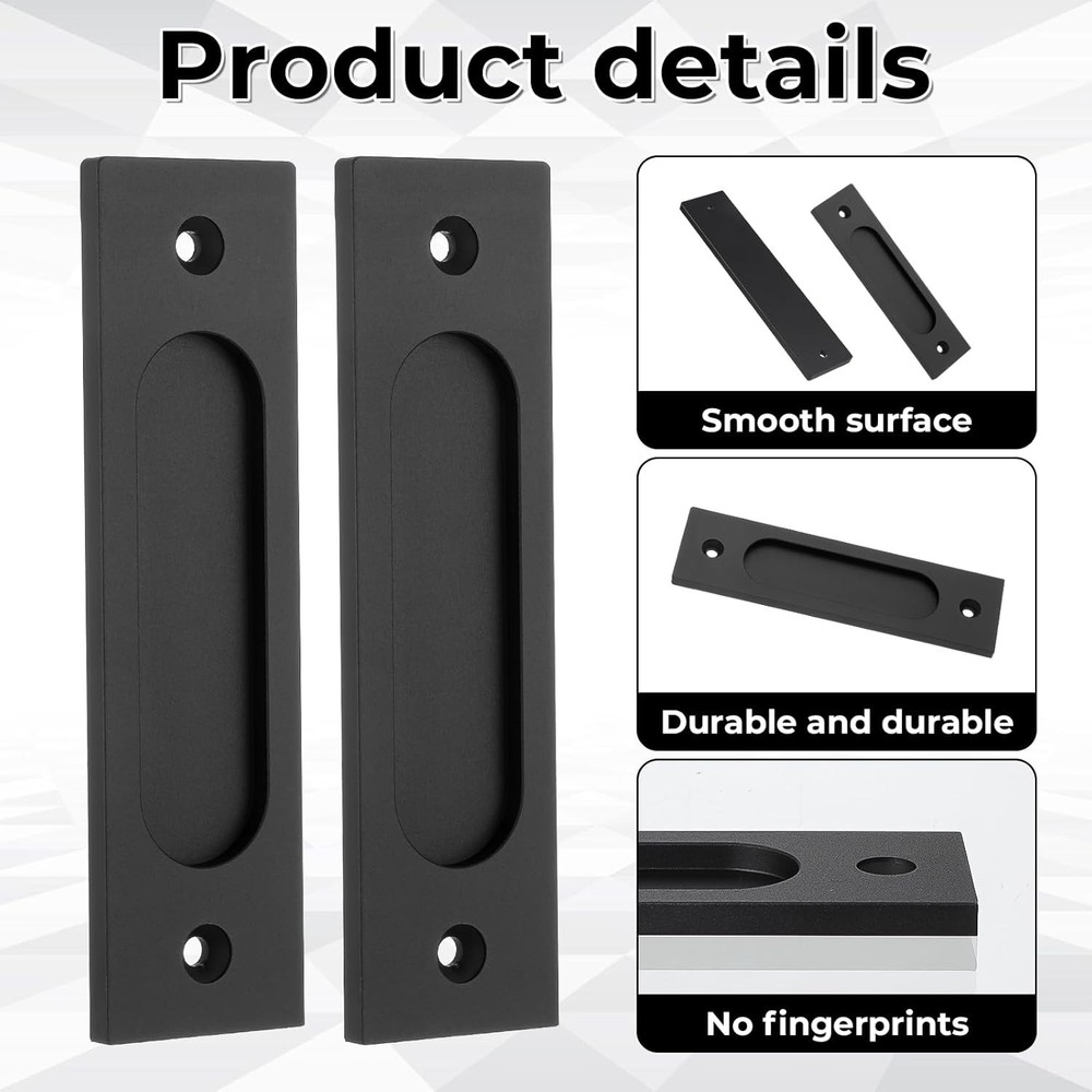 2 Pack Pocket Door Handles Sliding Closet Door Pulls 5.9" Flush Barn Door Pulls