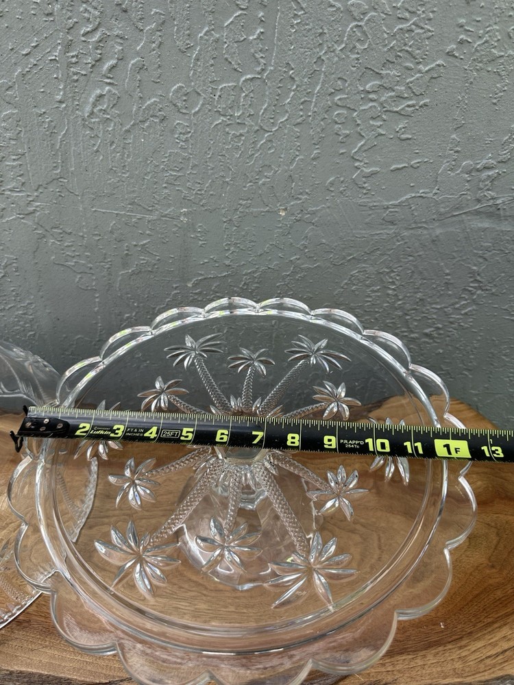 SHANNON CRYSTAL CAKE STAND WITH DOME PALM TREE