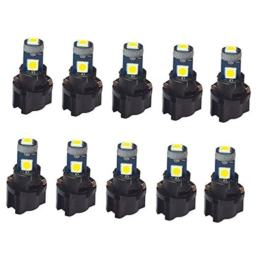 10-Pack T5 37 74 LED Bulb With Twist Lock Socket PC74 PC37 10PCS White