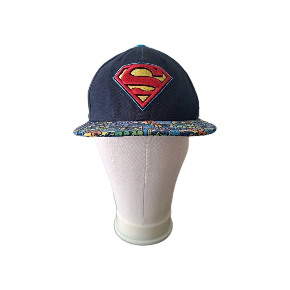 Superman Snapback Hat DC Comics Blue Multicolor Adjustable Cap Comic Book Hero