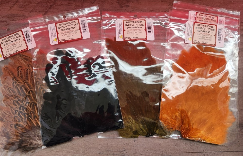 Speckled HEN BACK - Wapsi Hen Saddle, Soft Hackle Feathers