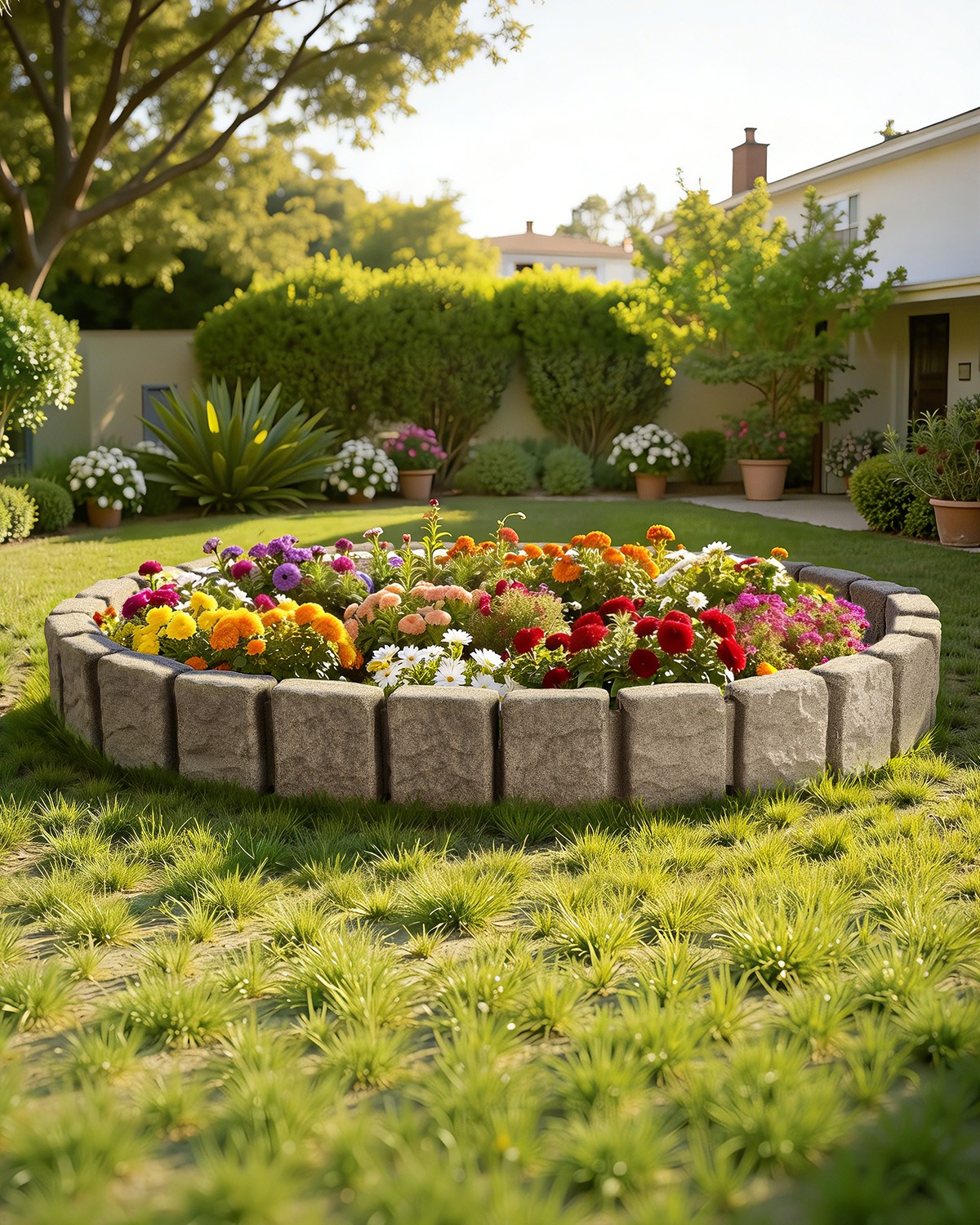 VEVOR Fake Stone Landscape Edging 47.2 x 9 in Lawn Edging Border Fade-Resistant