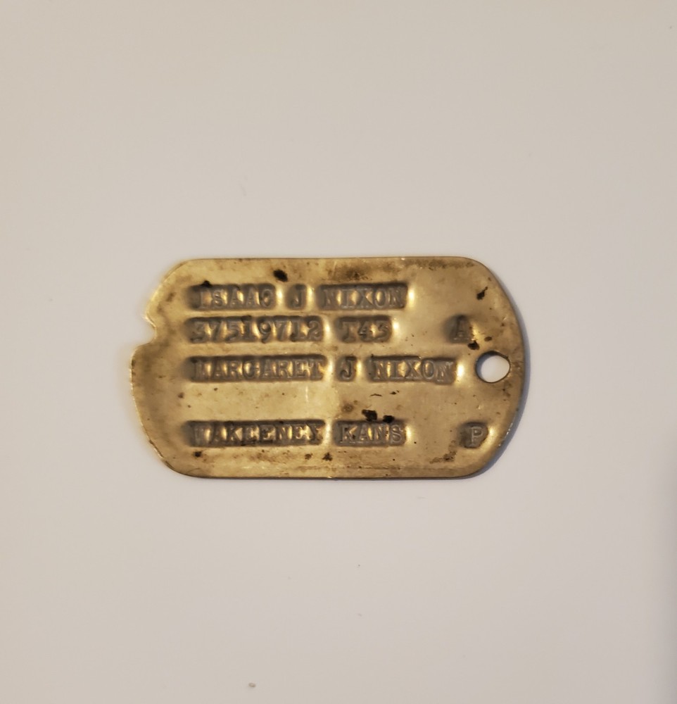 Original WW2 US Army Air Corps T43 Next Of Kin Dog Tag with Researched Info.