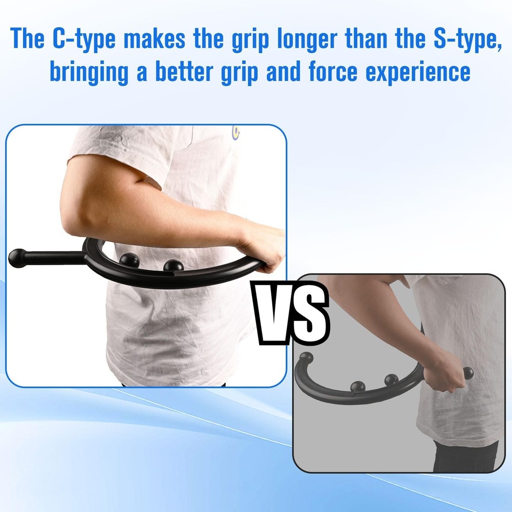 Trigger Point Massage Tool,Two Shapes Handheld Back and Neck Massager for Pai...