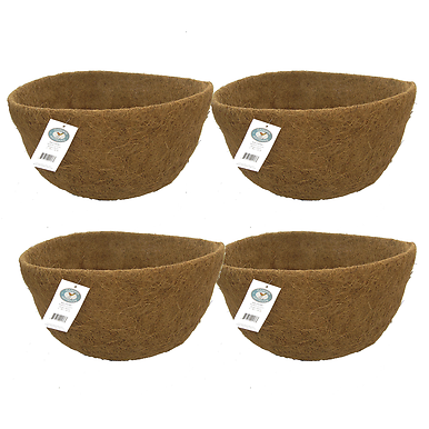 17" x 10" Round Molded Coco Liner - 4 Pack