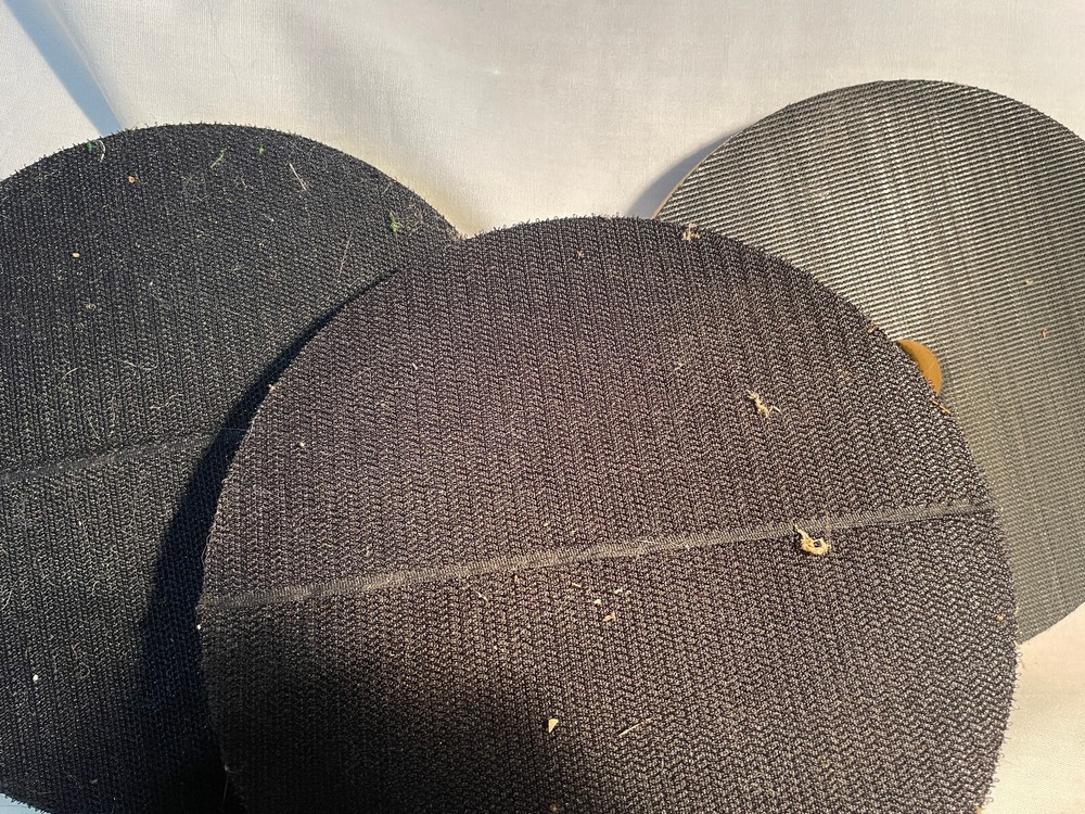 3 New 6 1/2" dia. Hook and Loop Backing Plate with 5/8" thread