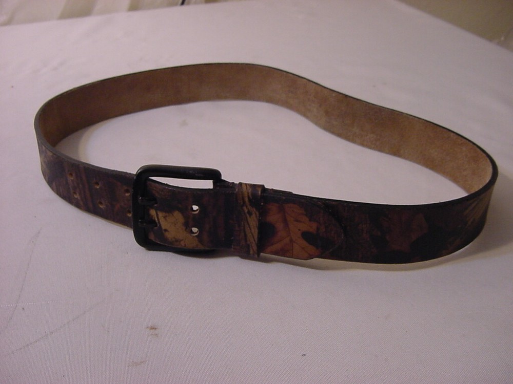 CAMO CAMOUFLAGE LEATHER BELT - 39" LEATHER