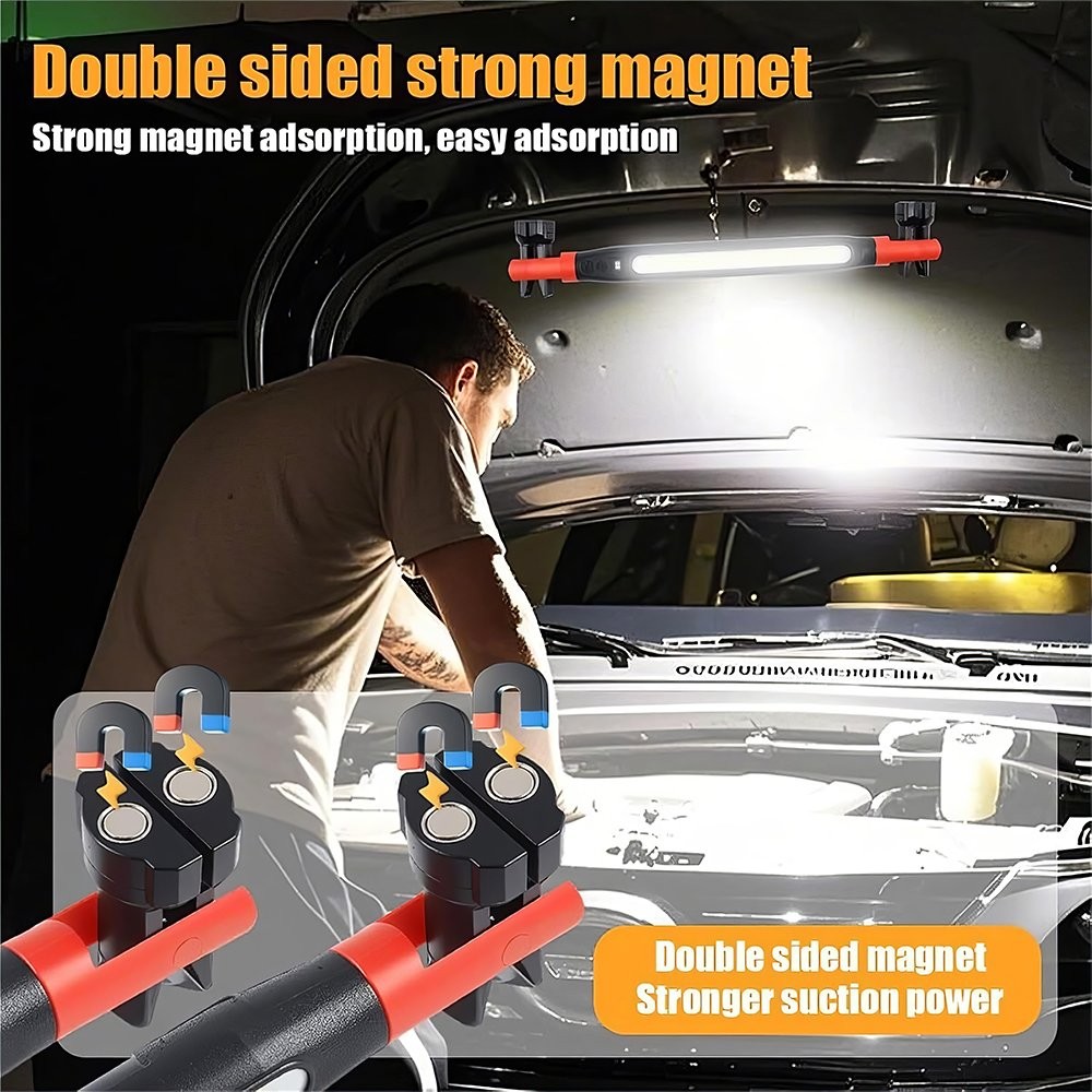 3000LM LED Work Light Rechargeable Magnetic Underhood Work Light with Hooks