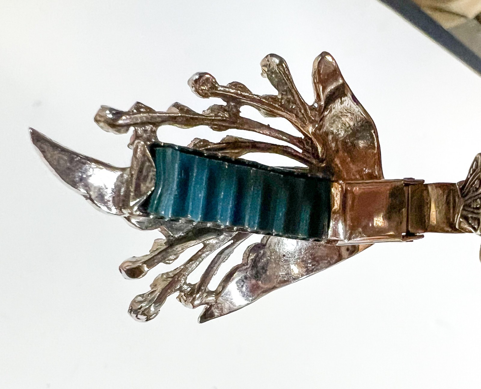 West German 835 Silver Marcasite Folding Lorgnette c1950-60