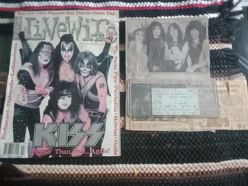 Kiss 💋 Ticket Stub History 🎸 Reunion Tour 7-6-96, Houston Texas, Summit 👀