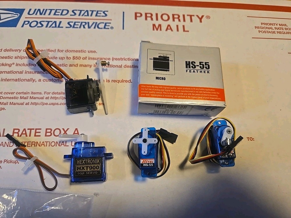 Hitec HS-55 Feather Micro Remote Control Airplane Servo, & Extras