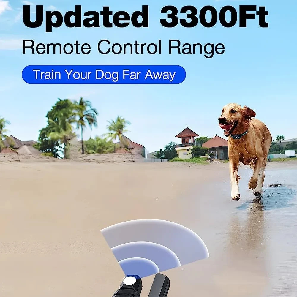 ELECTRIC DOG TRAINING COLLAR 1000M WITH WATERPROOF REMOTE CONTROL