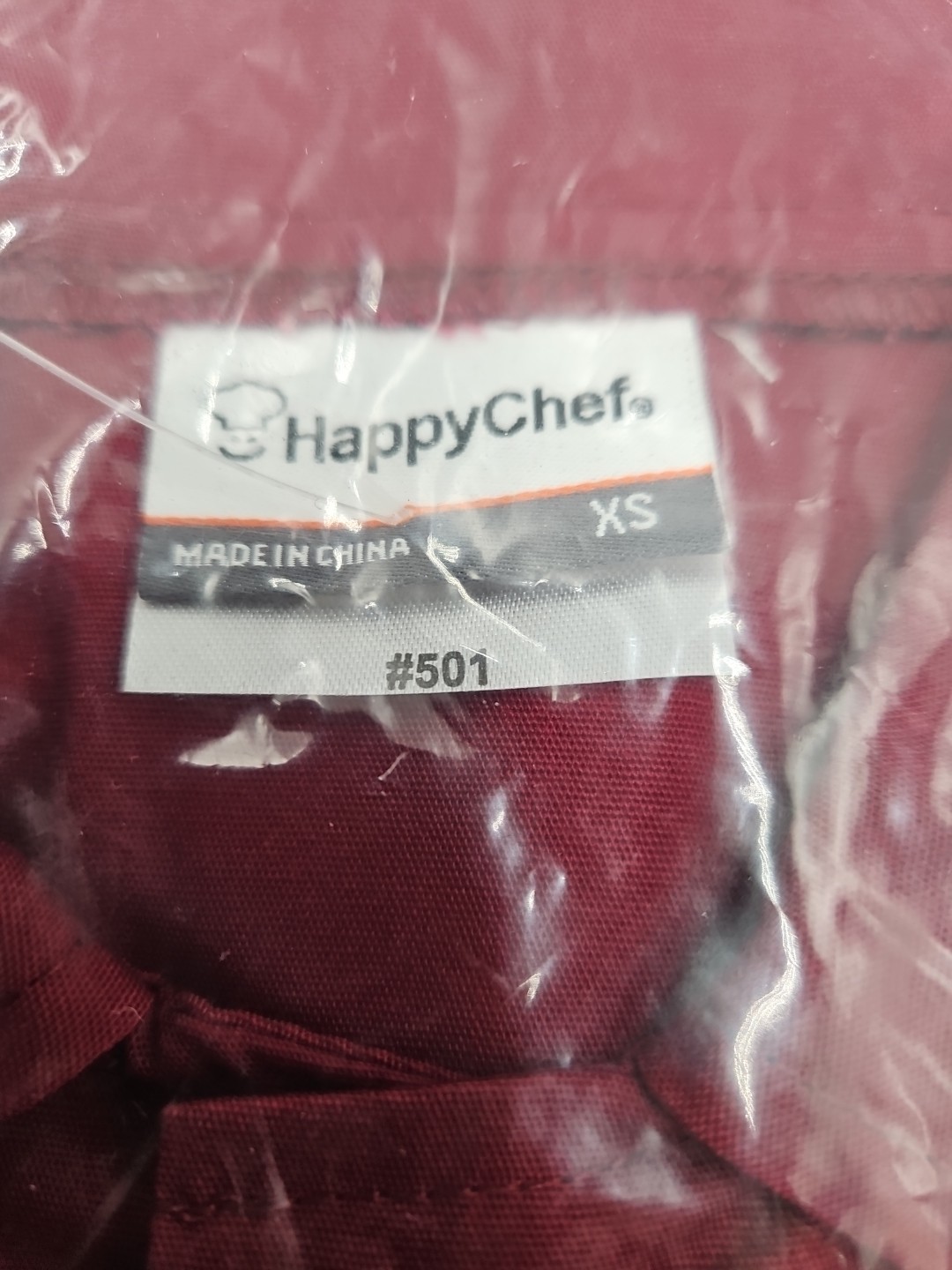 Happy Chef - 501 - Original Lightweight Kitchen Shirt - Burgundy - Size XS