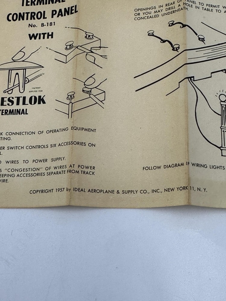 Ideal Models B-181 Terminal Control Panel Prestlok Model Train Accessory Vintage