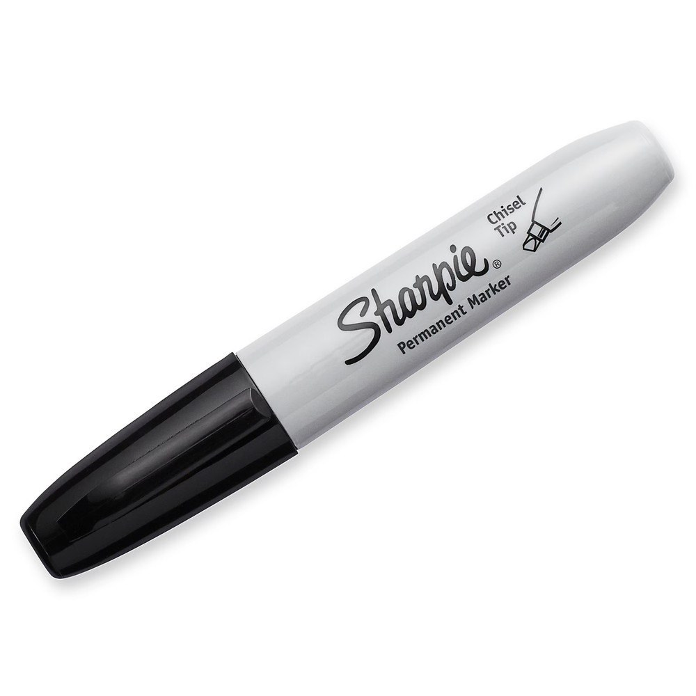 SHARPIE Permanent Markers, Chisel Tip, Black, 12 Count