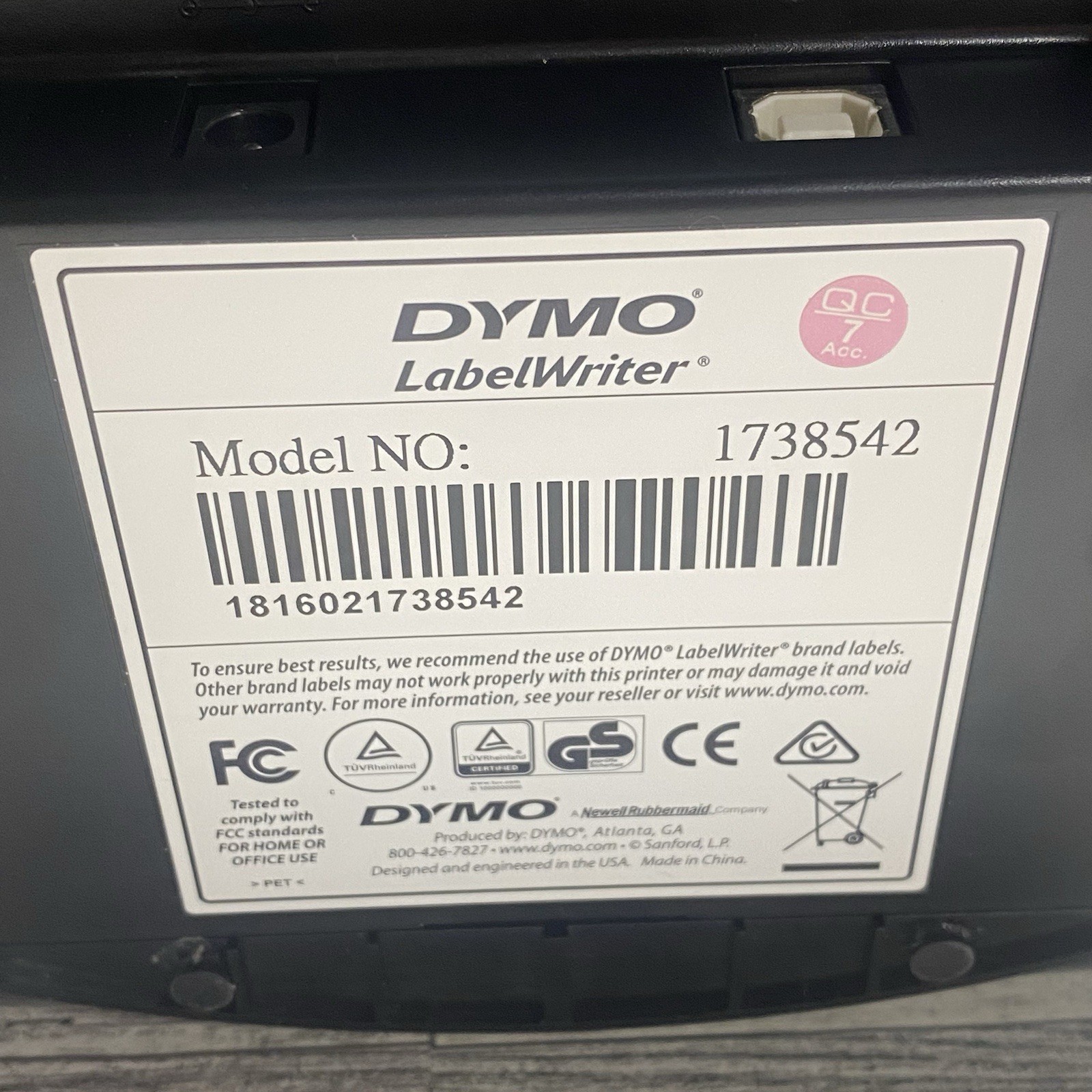 Dymo LabelWriter 4XL Thermal Label Printer - Black w/ Extra Roll Tested Working
