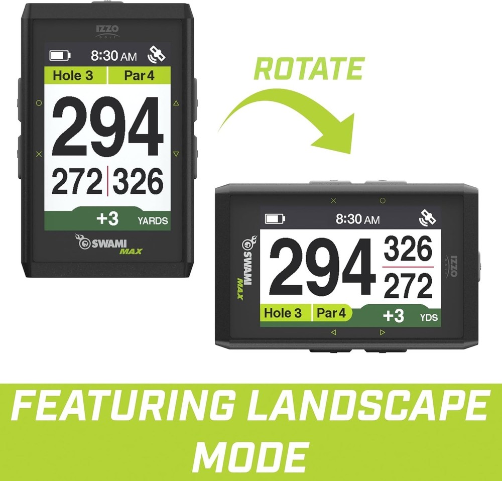 Izzo Golf Swami Max Handheld GPS Unit, Rangefinder with Oversized Large Screen