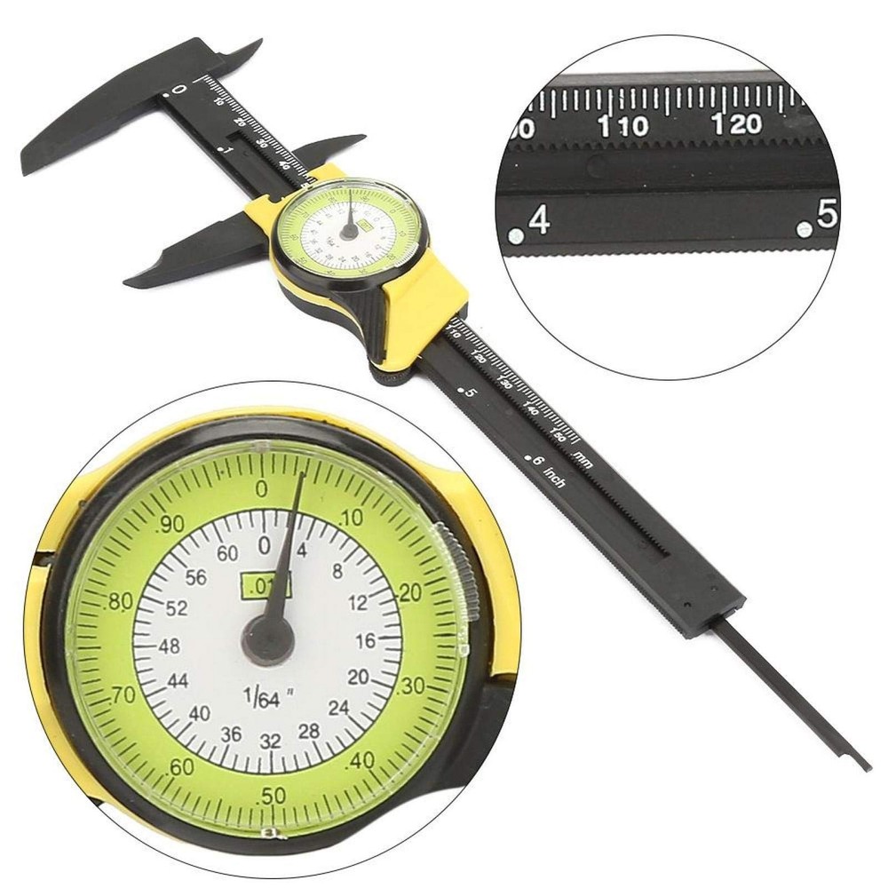 Depth Plastic Dial Vernier Caliper Professional Micrometer High Precision Mea...