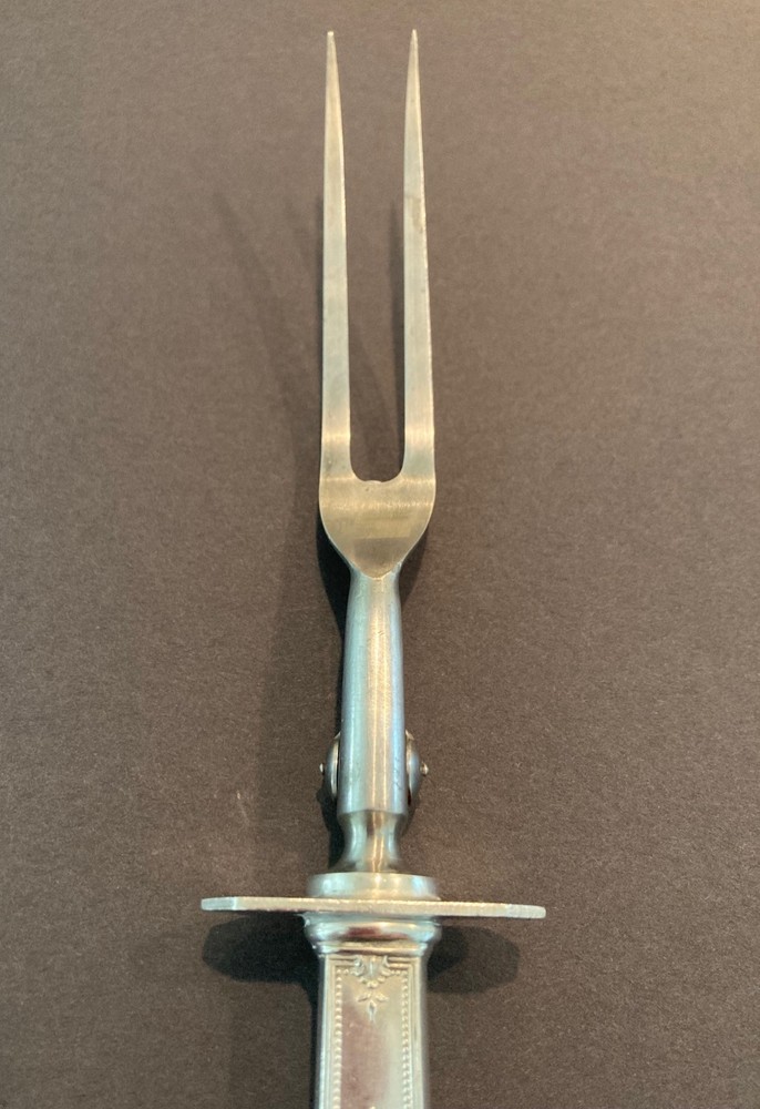 1847 Rogers Bros Ancestral 1924 Silverplate Carving Set Knife & Sharper & Fork!