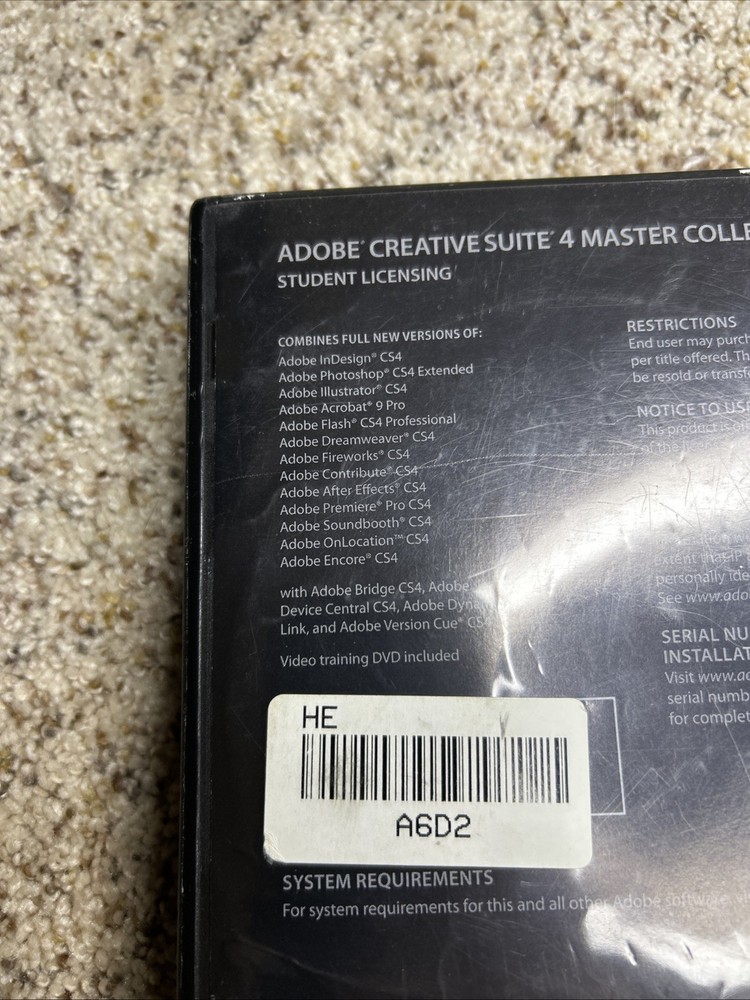 Adobe Creative Suite Master Collection CS4 Mac OS Student Licensing *read*