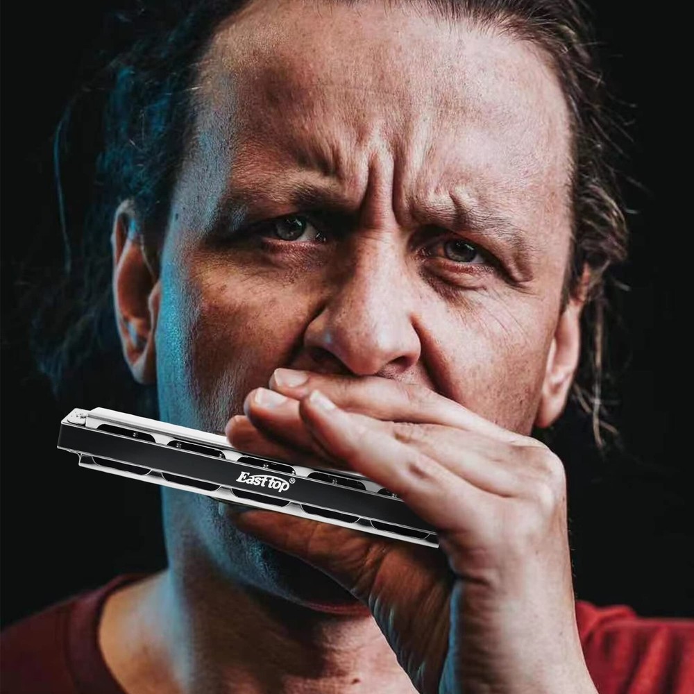 EASTTOP Tremolo Harmonica 24Hole Professional Polyphonic Harmonica T2403 Gift