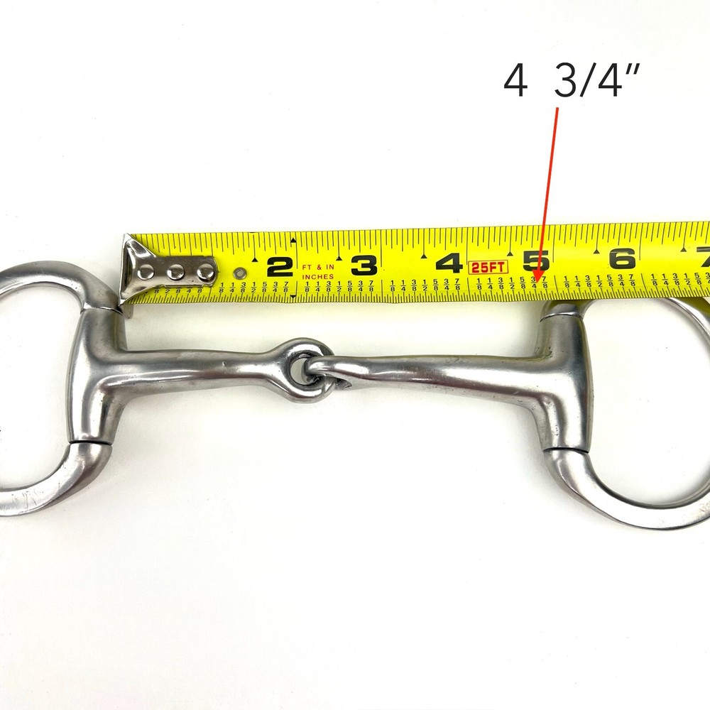 4.75" Classic Gentle Eggbutt Snaffle Bit Solid Mouth Pieces. Stainless Steel.