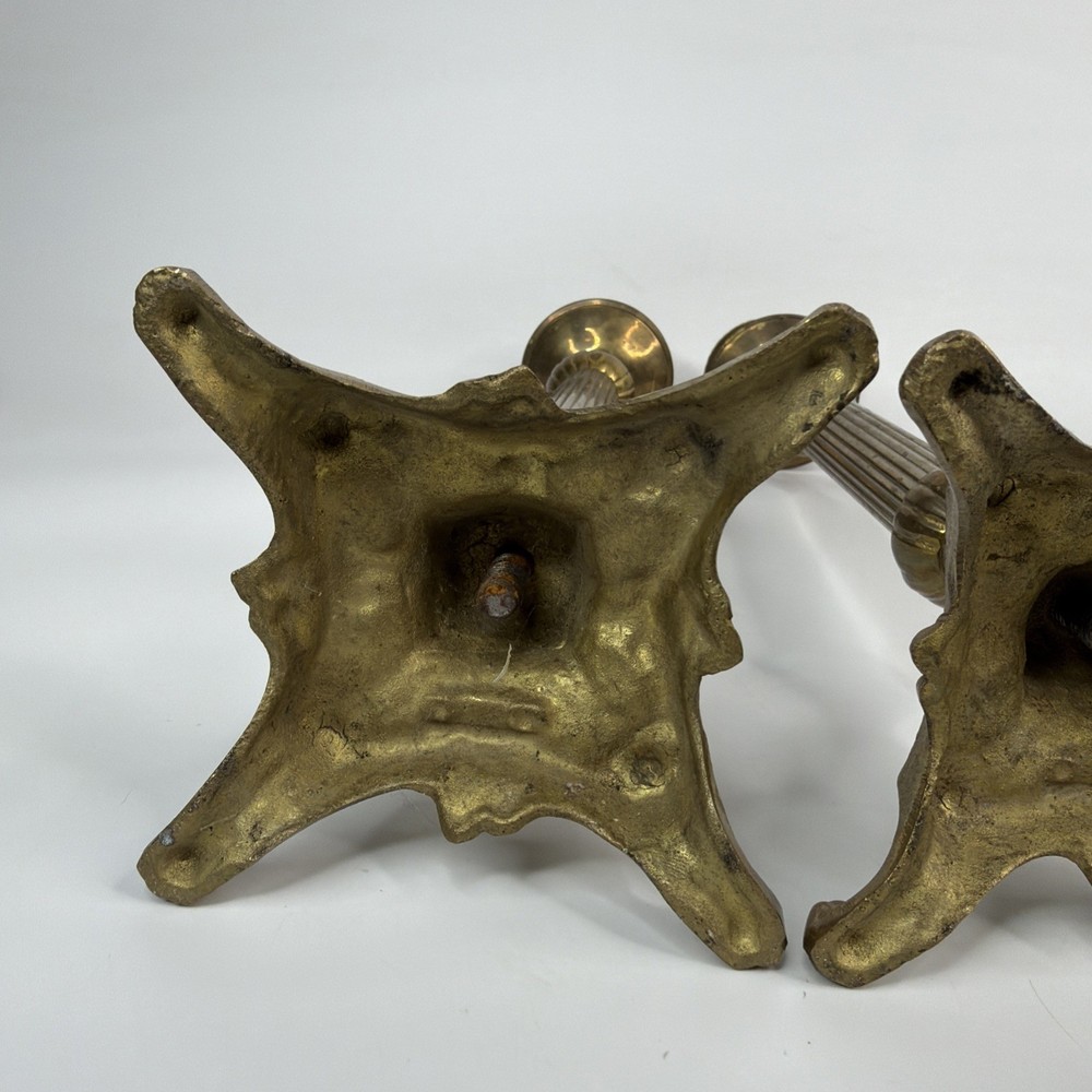 PAIR OF SOLID BRASS CANDLESTICKS - 15" Table Decor Ornate Set Trendy