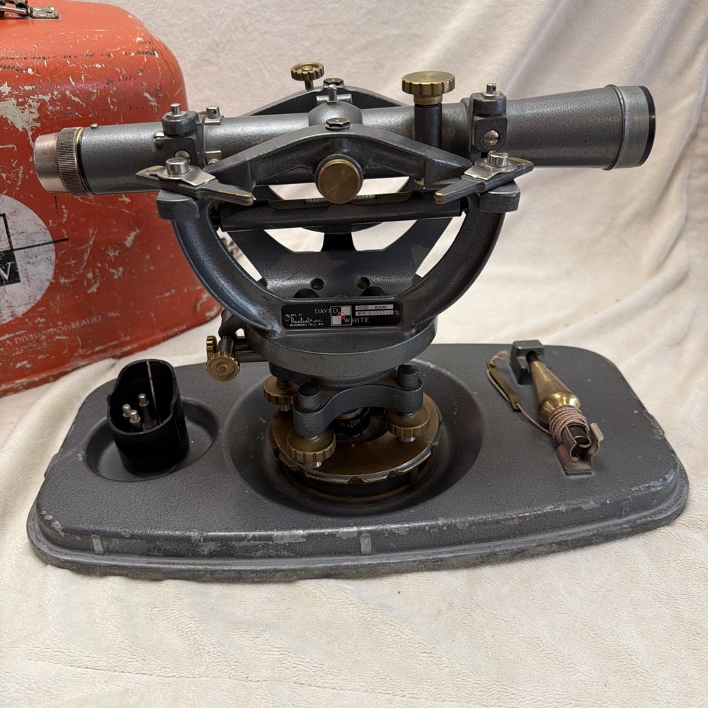David White Instruments Model 8300 Transit Level Surveying Tool W/case Brass