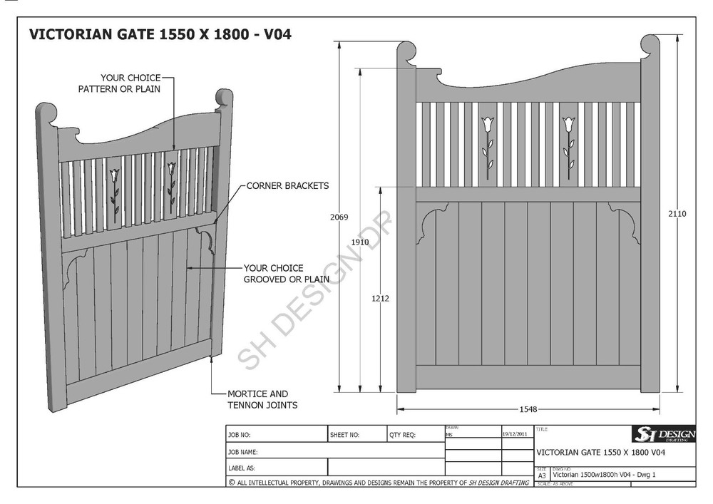 SINGLE & DOUBLE TIMBER GATE "BUILDING PLANS" - MANY SIZES - Make ur Own & Save $
