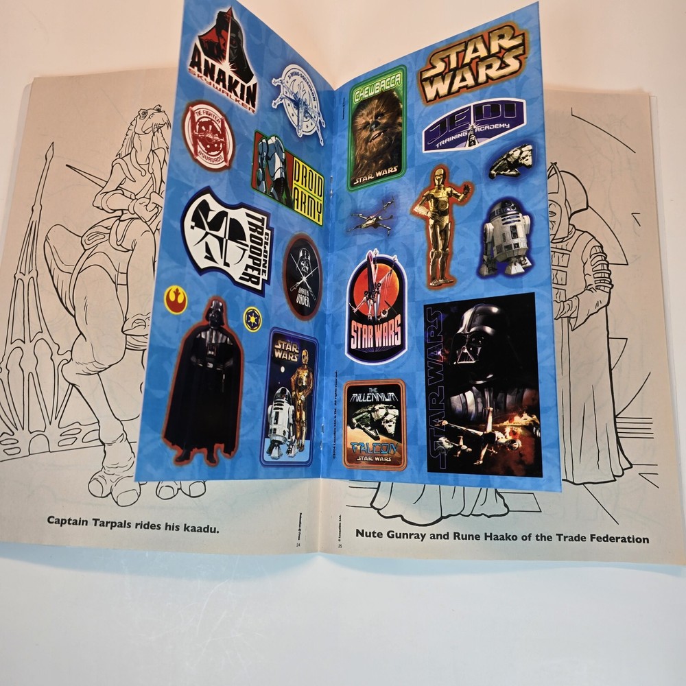 2005 Star Wars Tear & Share With Stickers Never Used
