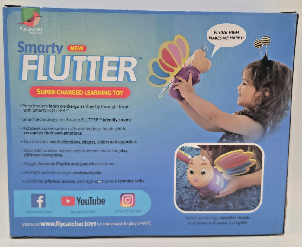 NEW Smarty Flutter Super Charged Interactive Learning Toy ENGLISH & SPANISH