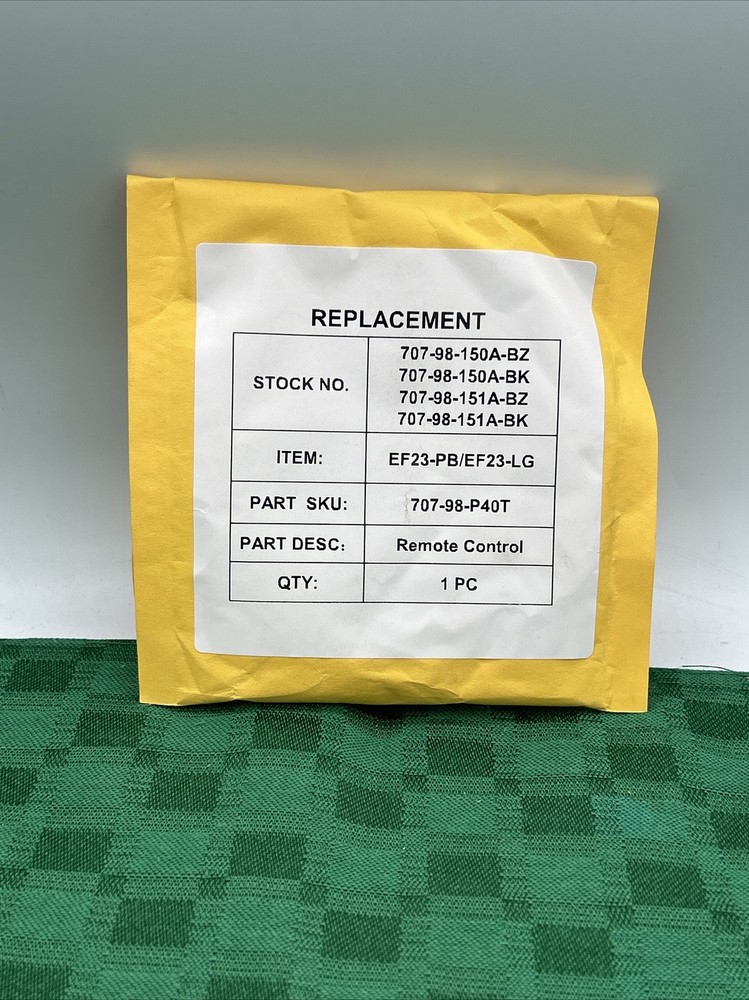 Generic Remote Control for Style Selections Hampton Bay Electric Fireplace