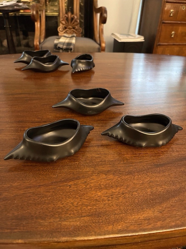 TenVintage Hall Ceramic Black Deviled Crab Dish, Elegant Appetizer Serving Dish￼