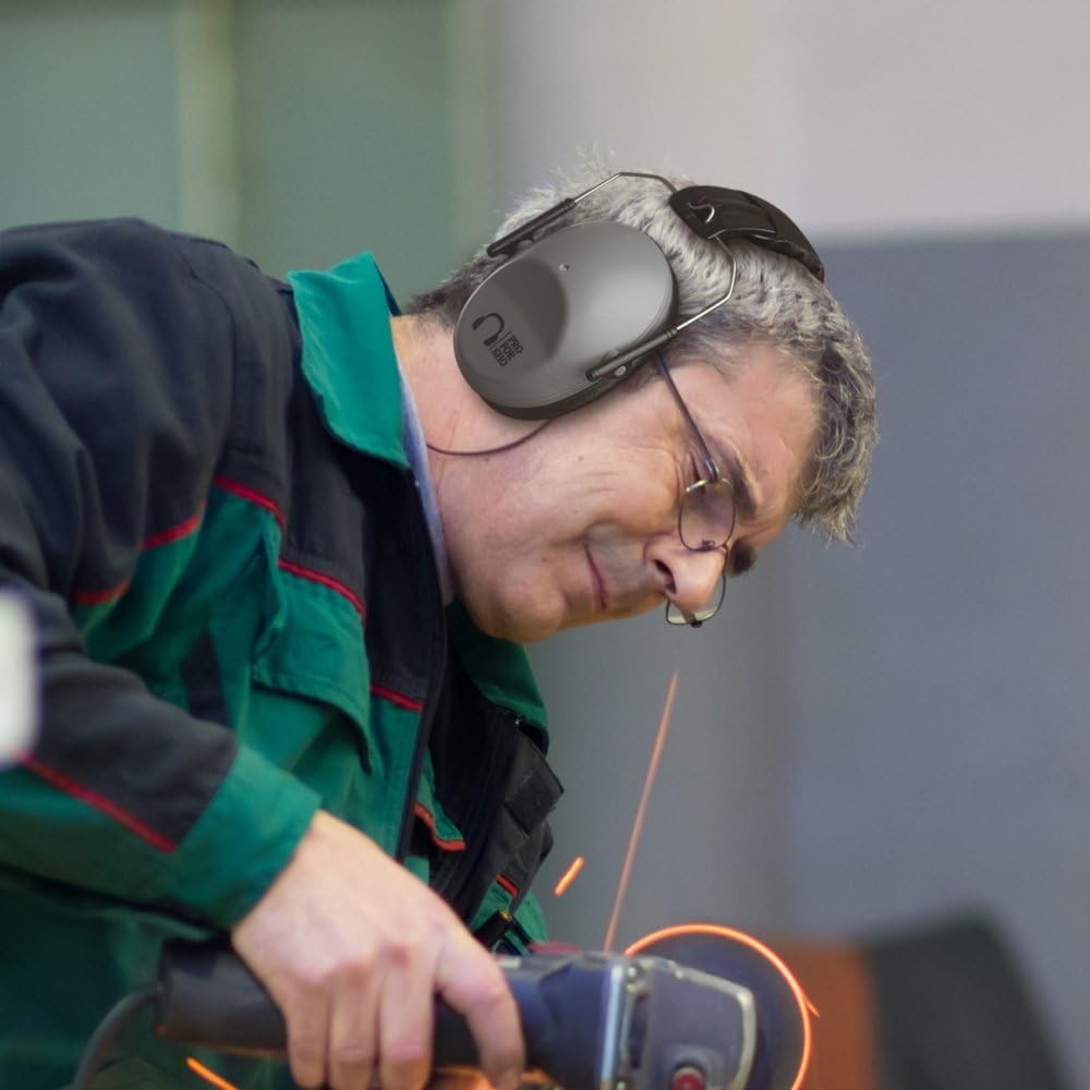 High-Performance 34 dB NRR Ear Muffs - Adjustable, Foldable & Travel-Friendly