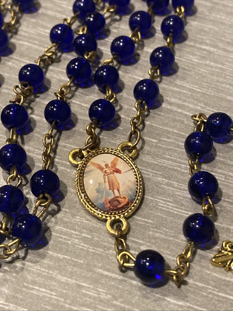 Saint Michael Blessed Catholic Rosary Necklace