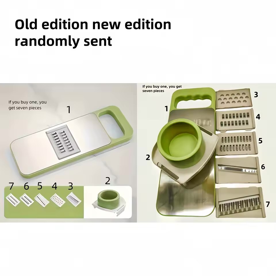 7pcs/set Multifunctional Vegetable Slicer and Grater Set - Interchangeable Blade