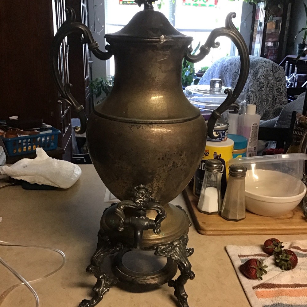 Derby Silver Co Silverplate Victorian Samovar-Style Tea Coffee Urn w/ Lid