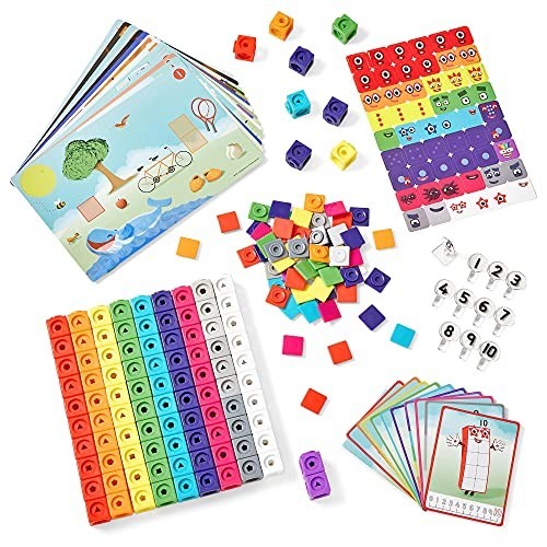 MathLink Cubes Activity Set 1-10, 30 Preschool Learning Activities, Counting Blo