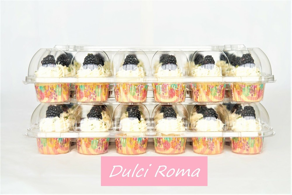 CUPCAKE CONTAINERS STACKABLE 24 COMPARTMENT PACK OF 6 CUPCAKE BOX CARRIER HOLDER
