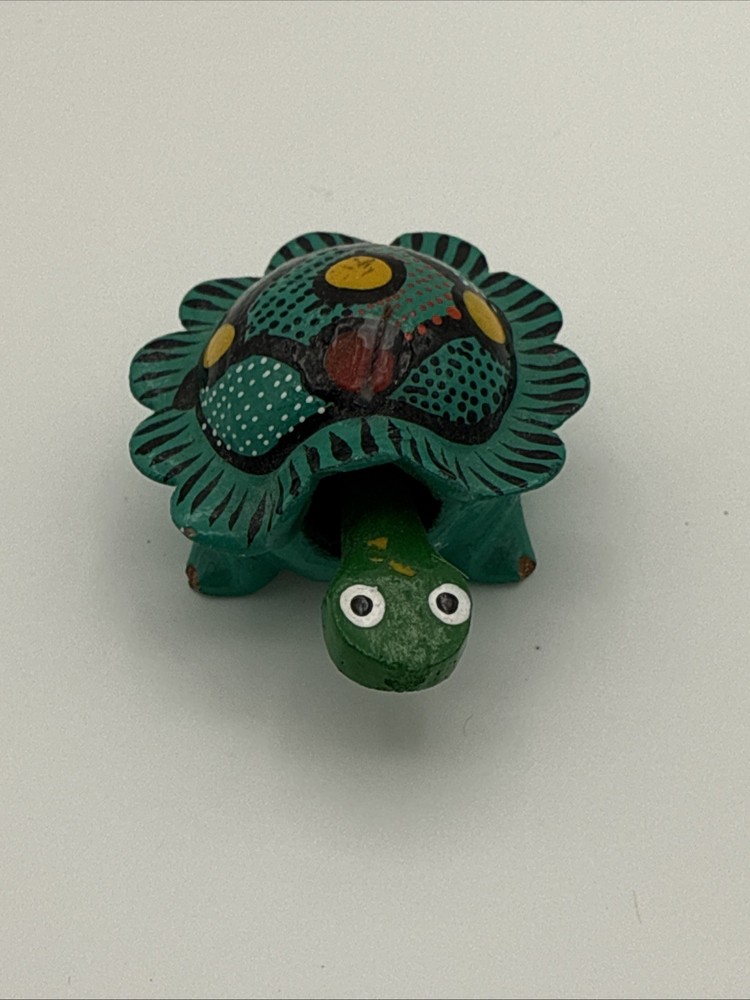 Mini Bobble-Head, Turtle Hand Crafted / Painted **Has Some Paint Chips**