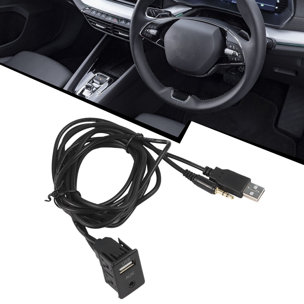 Flush Mount Connector Car AUX USB Adapter 12V Voltage Compatibility For Car