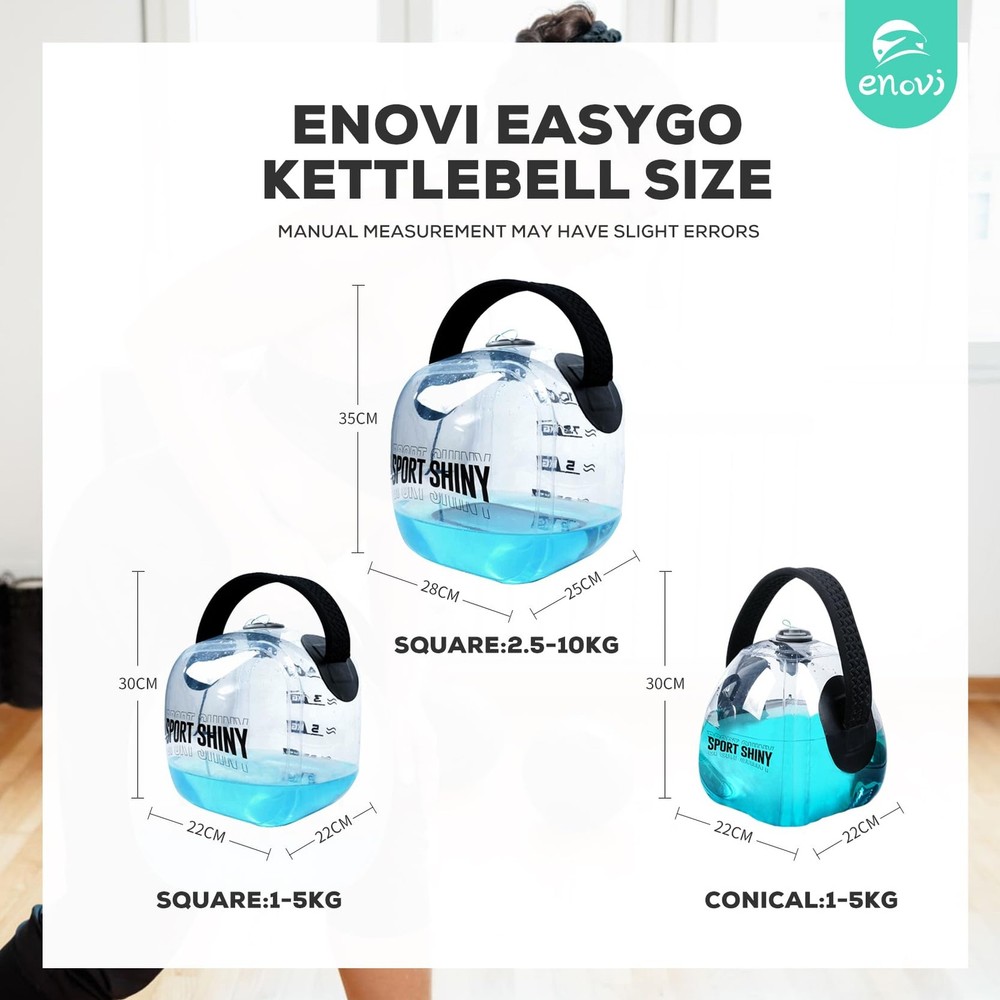 EasyGo Kettlebells, Foldable Water-Filled Kettlebell, Adjustable Kettlebell (...