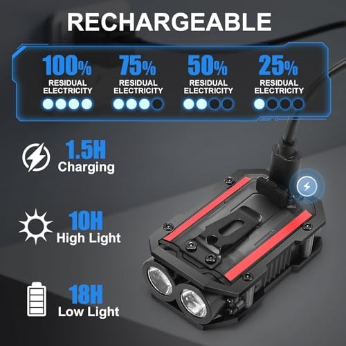 Mini Keychain Flashlight with Clip, 8 Modes Pocket Flash Light, Red 2 BALCK