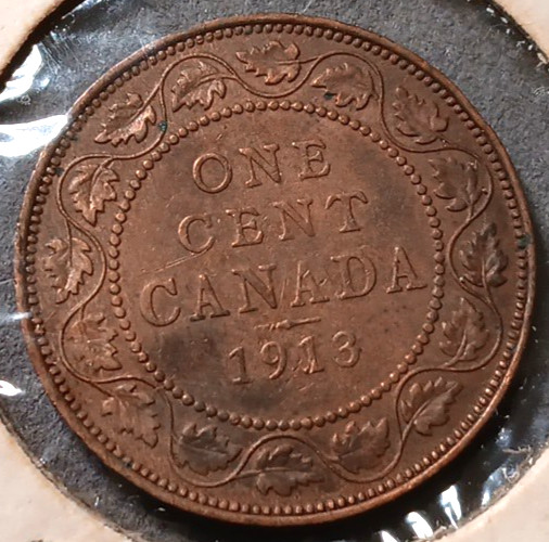 1913 Canada Large Cent EF-AU, George V