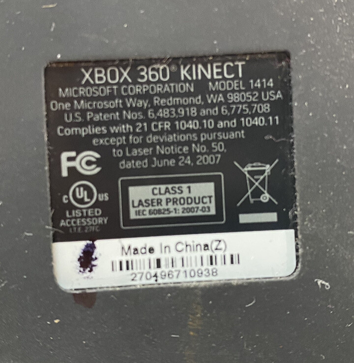 Microsoft Xbox 360 Kinect Sensor Bar Only - Black Model No 1414