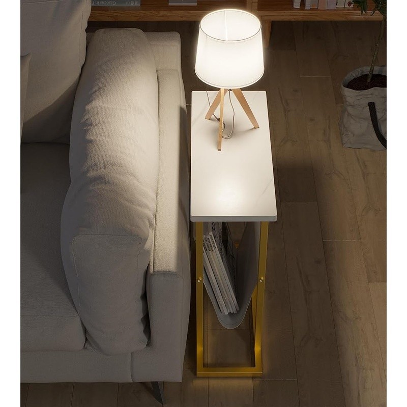 Narrow End Table Storage Multi-Purpose Sofa Table Easy Assembly Nightstand New