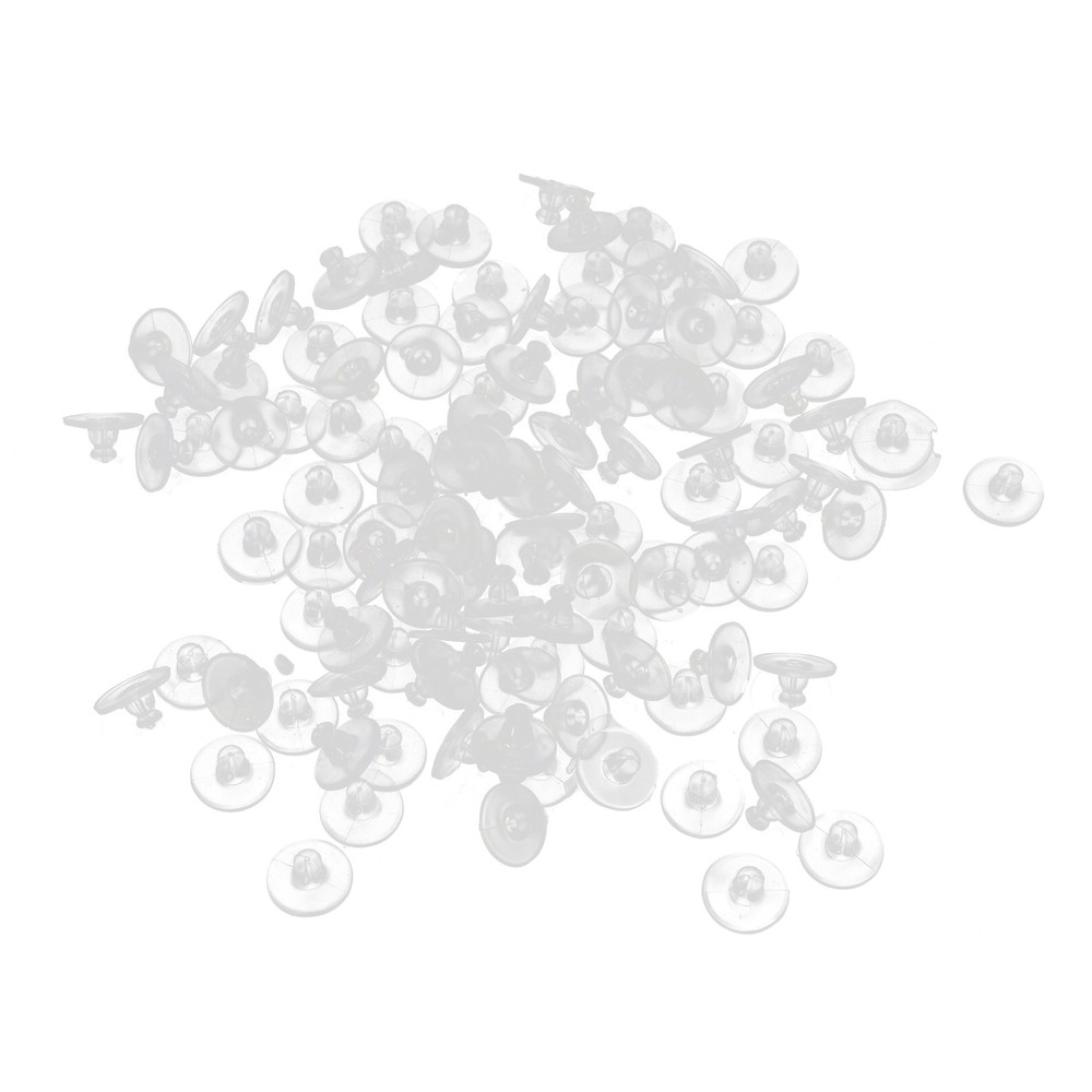 100PCS Silicone Earring Backs Stopper Cap Transparent Clear Ear Ring Accessories